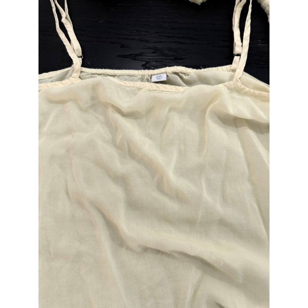 Sundance Yellow Lace Blouse and Matching Shell Camisole Set XXL Boho Eyelet Top - Picture 6 of 9